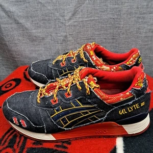 Size 10.5 ASICS Gel-Lyte III Japanese Denim 'Kimono' Sneaker Men H5L2N - Picture 1 of 16