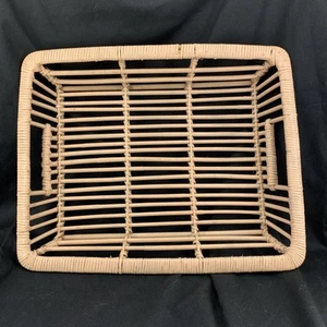 Bandeja de exhibición de mimbre rosa ratán para servir desayuno en la cama 15 x 12" DEFECTUOSA - Imagen 1 de 5