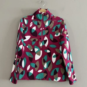 Orage Fleece 1/4 Zip Neck Pullover Fleece Athletic Colorful Abstract Travel XS - Picture 1 of 12