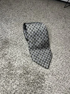 Brioni 100% Silk Tie Blue Silver Geometric Print - Bild 1 von 4
