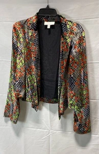 Anthropologie Womens Multicolor Floral Velvet Long Sleeve Jacket Blazer Size 10 - Picture 1 of 4
