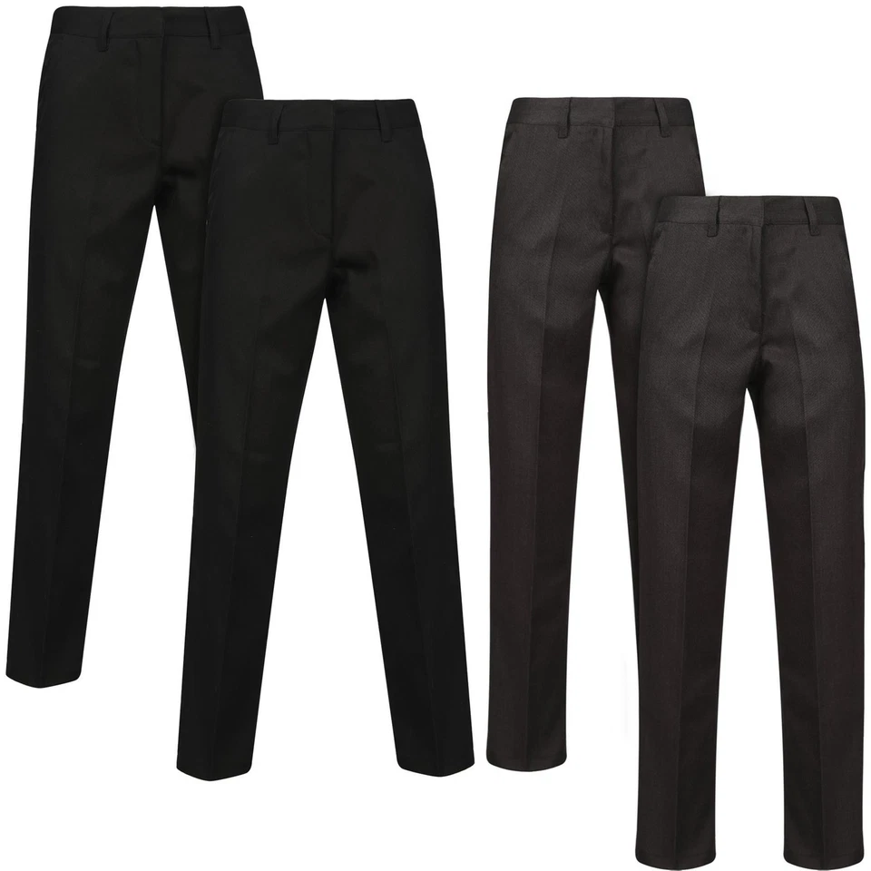 A2Z 4 Kids Fille Ado 2 Paquet École Pantalon Revêtement Téflon Semi Élastique - Photo 1/1