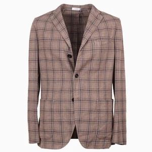 Boglioli Light Brown Check Cotton-Linen 'K Jacket' Sport Coat 36R (Eu 46) NWT - Picture 1 of 10