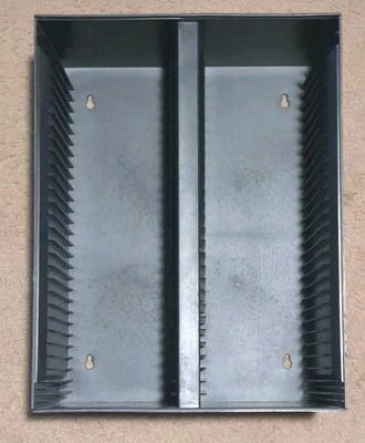 ALPHA 60 CD DOUBLE ROW TOWER STORAGE CASE HOLDER BLACK PLASTIC WALL MOUNT RACK  - Image 1 of 3