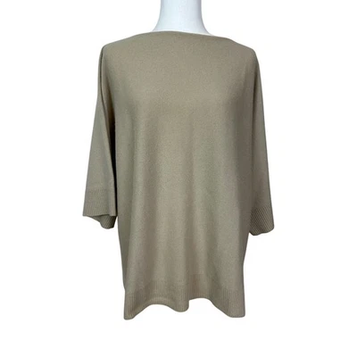 Suéter para mujer Lafayette 148 camel de gran tamaño M/L 100 % cachemir Foto 1 de 4