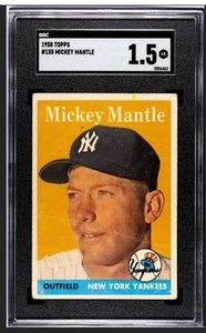 MICKEY MANTLE 1958 TOPPS SGC 1.5 ! *JUST GRADED ! *CENTERED ! *HOF LEGEND ! LOOK - Picture 1 of 2