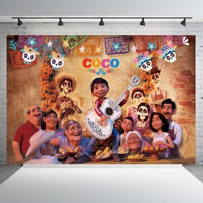 Coco  Party Supplies Party Decor Backdrop Banner Poster Birthday Gift 5x3ft - Image 1 of 4