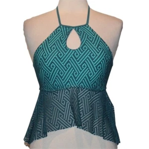 Neu mit Etikett True Craft Tankini Oberteil Medium Badeanzug Neckholder Badeanzug Oberteil dunkelgrün Mesh - Bild 1 von 11