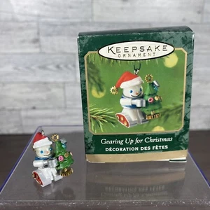 VTG 2001 Gearing Up For Christmas Metal Elfbot Robot Hallmark Miniature Ornament - Picture 1 of 12