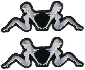 PARCHE BORDADO NIÑA MUDFLAP | 2 PIEZAS hierro en coser 5" x 2" - Imagen 1 de 2