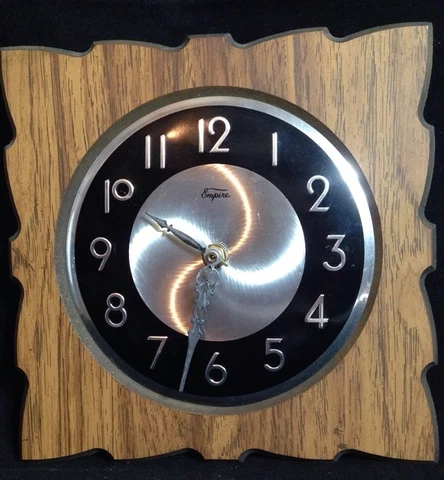 FauxWood Square Quartz Wall Clock By Empire Battery Operated Cover