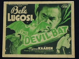 THE DEVIL BAT 1940 * BELA LUGOSI * EXTREMELY RARE PRC HORROR TITLE CARD * L@@K!! - Picture 1 of 8