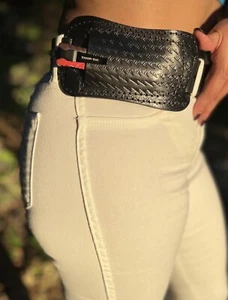 Handgefertigte klappbare Klinge Taschenmesser Pfannkuchen schwarz Lederhülle Messer Etui - Bild 1 von 1