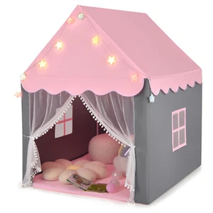 Honeyjoy Large Castle Fairy Tent Gift Kids Playhouse Tent w/Star Lights Mat - Picture 1 of 12