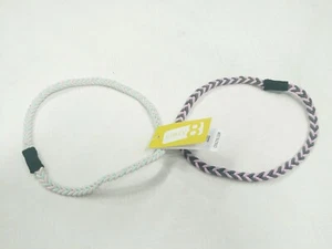 Crazy 8 Hair Bands Set of 2 Purple Black and Pink Blue  - Picture 1 of 4