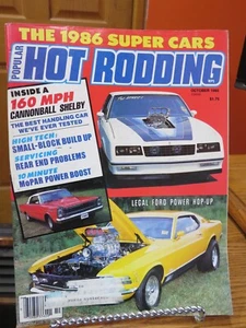 Popular Hot Rodding- car magazine- October 1985- 160 mph CANNONBALL SHELBY- - Picture 1 of 3