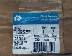 GE THQD22225W BREAKER 2POLIG 225A 240V NEU IN BOX VERSANDFERTIG - Bild 1 von 1