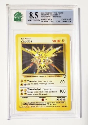 Zapdos 20/130 Base Set 2 HOLO RARE Pokemon Card MNT 8.5 (two 9.0 sub grades!!!) - Image 1 of 2
