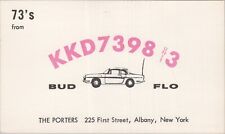vintage CB radio QSL postcard Bud Flo Porter 1960s Albany New York
