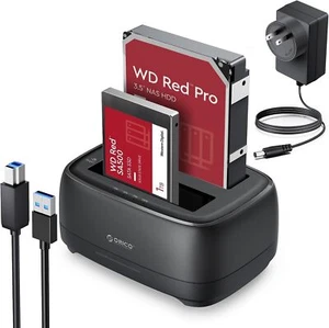 ORICO Hard Drive Docking Station Dual Bay USB 3.0 to SATA Offline HDD Case 40 - Picture 1 of 13