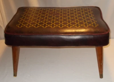 Vintage 1960's MCM Babcock Phillips Vinyl Ottoman Footstool 24x16x13 Very NICE - Image 1 of 4