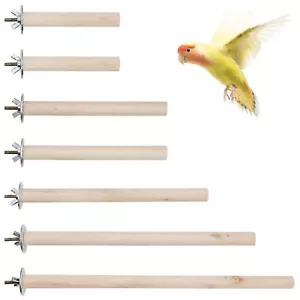 7 PCS Natural Wood Bird Perch Stand 5 Size Bird Parrot Perch Stand Set Wooden... - Picture 1 of 7