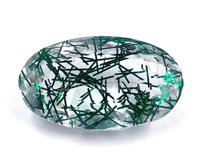 64.10 Ct Green Rutilated Quartz Certified Transparent Oval Cut Loose Gems 5JSI - Image 1 of 4