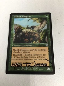 MTG ARTIST PROOF Magic Nimble Mongoose Numbered And SIGNED Terese Nielson - Picture 1 of 2