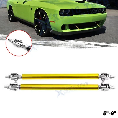 Pair Gold Sporty Style Front Bumper Strut Rod For Dodge Charger Challenger Grand - Image 1 of 4