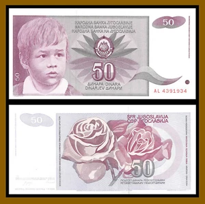 Yugoslavia 50 Dinara, 1990 P-104 Radar S/N 4391934 Unc - Picture 1 of 1