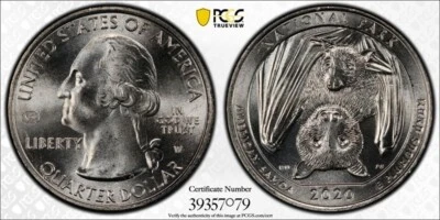 2020-W AMERICAN SAMOA NP QUARTER MS65 PCGS -FIRST WEEK OF DISCOVERY- GOLD SHIELD - Image 1 of 2