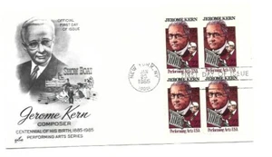 2110 Jerome Kern ArtCraft bloque de 4 FDC - Imagen 1 de 1