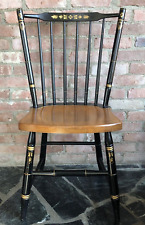 L.Hitchcock-SIGNED STENCILED BLACK SPINDLE BACK CHAIR-Excellent-Will Ship