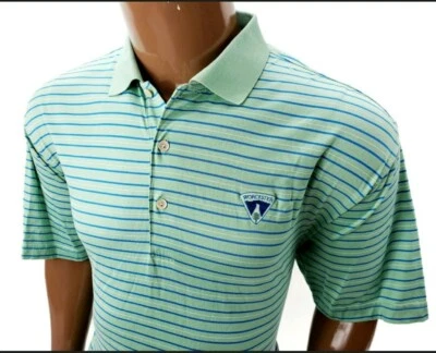 PETER MILLAR Mens Polo Shirt WORCESTER  Blue Green Medium - Image 1 of 4