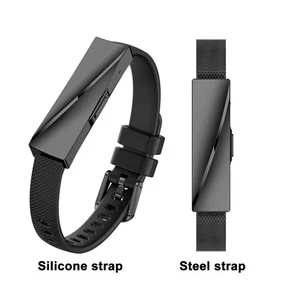 Pulsera negra para monitor de presión arterial ritmo cardíaco fitness correa rastreadora deportiva - Imagen 1 de 11