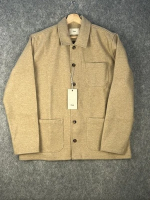 Folk Men’s Sonny Shacket XL Stone Beige Overshirt Jacket Button Up Casualwear - Image 1 of 4