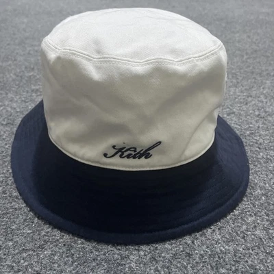 KITH Bucket Hat White Navy Blue Multi-paneled One Size Streetwear - Image 1 of 4