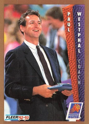 1992-93 FLEER Basketball Head Coach - NM Card #184 - PAUL WESTPHAL, Phoenix Suns - Image 1 of 2