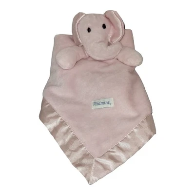 Vitamins Baby Peluche Lovey Rosa Elefante Manta de Seguridad Borde Satinado 2011 13" Foto 1 de 4