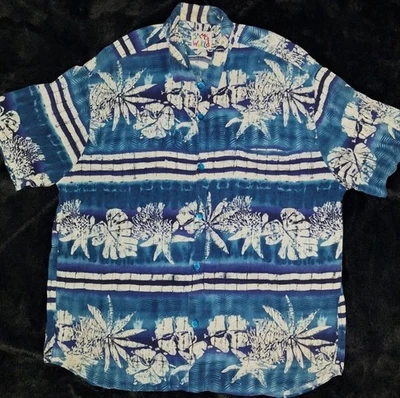 -Camisa Abstracta Floral Vintage Rara Jams World -Talla XL  Foto 1 de 4