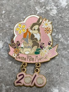 DISNEY DLP HAPPY MOTHERS DAY 2010 THUMPER AND MOTHER PIN LE 600 DANGLE - BAMBI - Picture 1 of 3