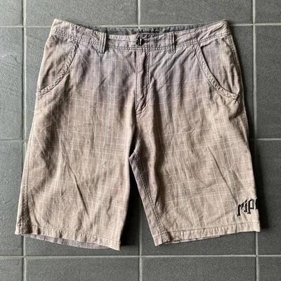 Rip Curl The Search Brown Plaid Cotton Shorts Men’s 34 Embroidered Surf Skate - Image 1 of 4