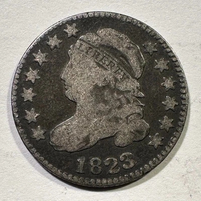 1823/2 Capped Bust Dime Silver Overdate Large Es Original Surfaces Type Coin - Image 1 of 2