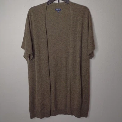 Nuevo sin etiquetas Espléndido suéter cárdigan verde/100 % cachemir para mujer talla grande Foto 1 de 4