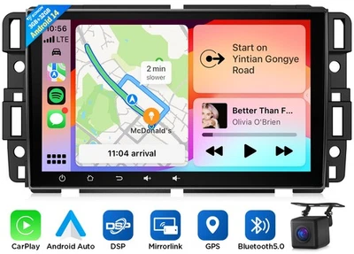 For 2007-2013 Chevy Tahoe Suburban GMC Yukon Stereo Radio Android 14 Car GPS DSP - Image 1 of 4