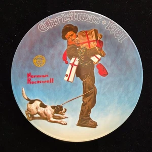 Norman Rockwell Wrapped Up In Christmas 1981 Limited Edition Sammlerteller - Bild 1 von 3