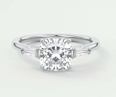 IGI Certified Lab Grown Diamond Wedding Ring 2.50 CT Cushion Cut 14K Rose Gold - Image 1 of 4