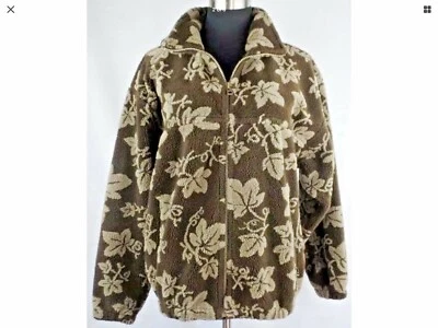 Chaqueta polar Harry and David's Northwest Express para mujer S hojas marrones y tostadas Foto 1 de 4