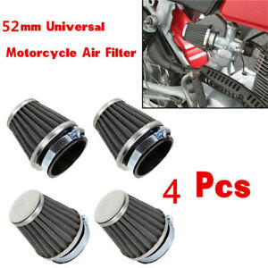 4Pcs 52mm Inlet Cold Air Intake Tapered Air Filters Cleaner for Motorcycle Racer