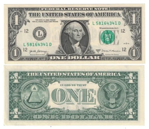 USA Banknotes $1 Dollar Bill 2017-A "L12 - San Francisco" UNC. #PL2676 - Picture 1 of 1